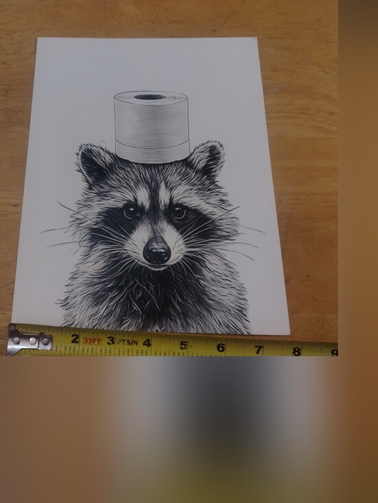 Other - Funny Raccoon Bathroom Wall Art Print Toilet Paper Decor 8x10